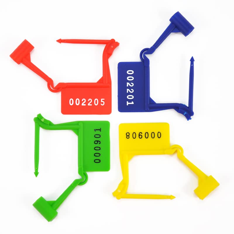 LeadSeals Plastic Security Padlock Seals Numbered Tamper Proof Disposable Self-Locking Plastic Medical Tags (Pack of 100 PCS) (Yellow) - Image 4